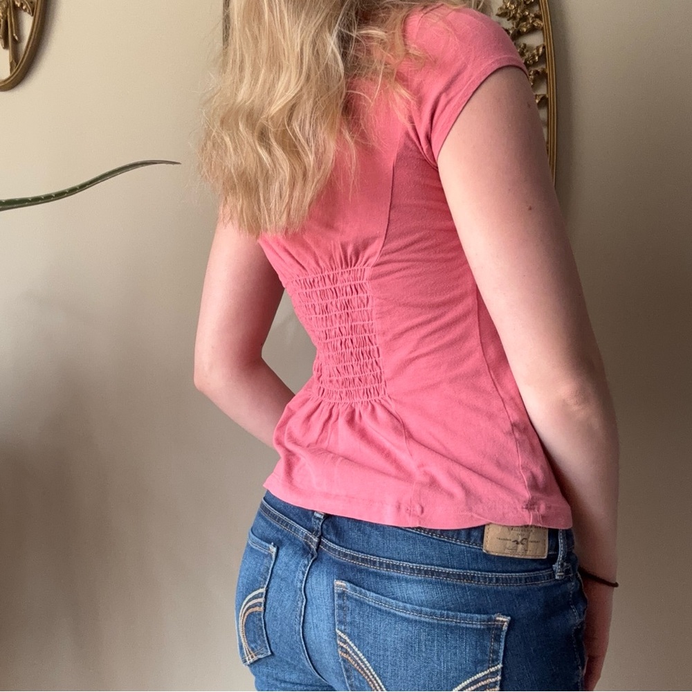 Bebe Pink Sequin Baby Tee with Scrunch Back - Picture 9 of 9